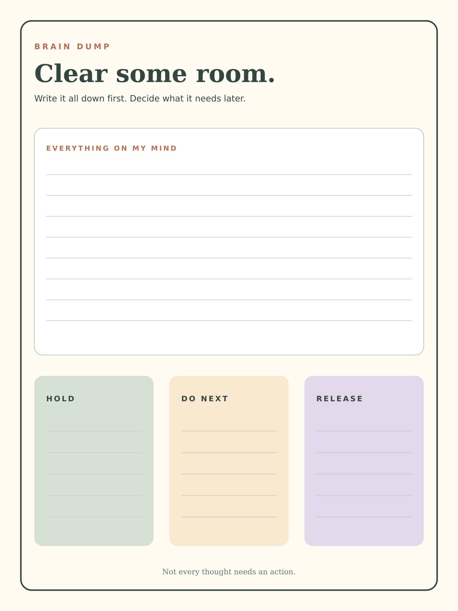 Preview of Clear some room