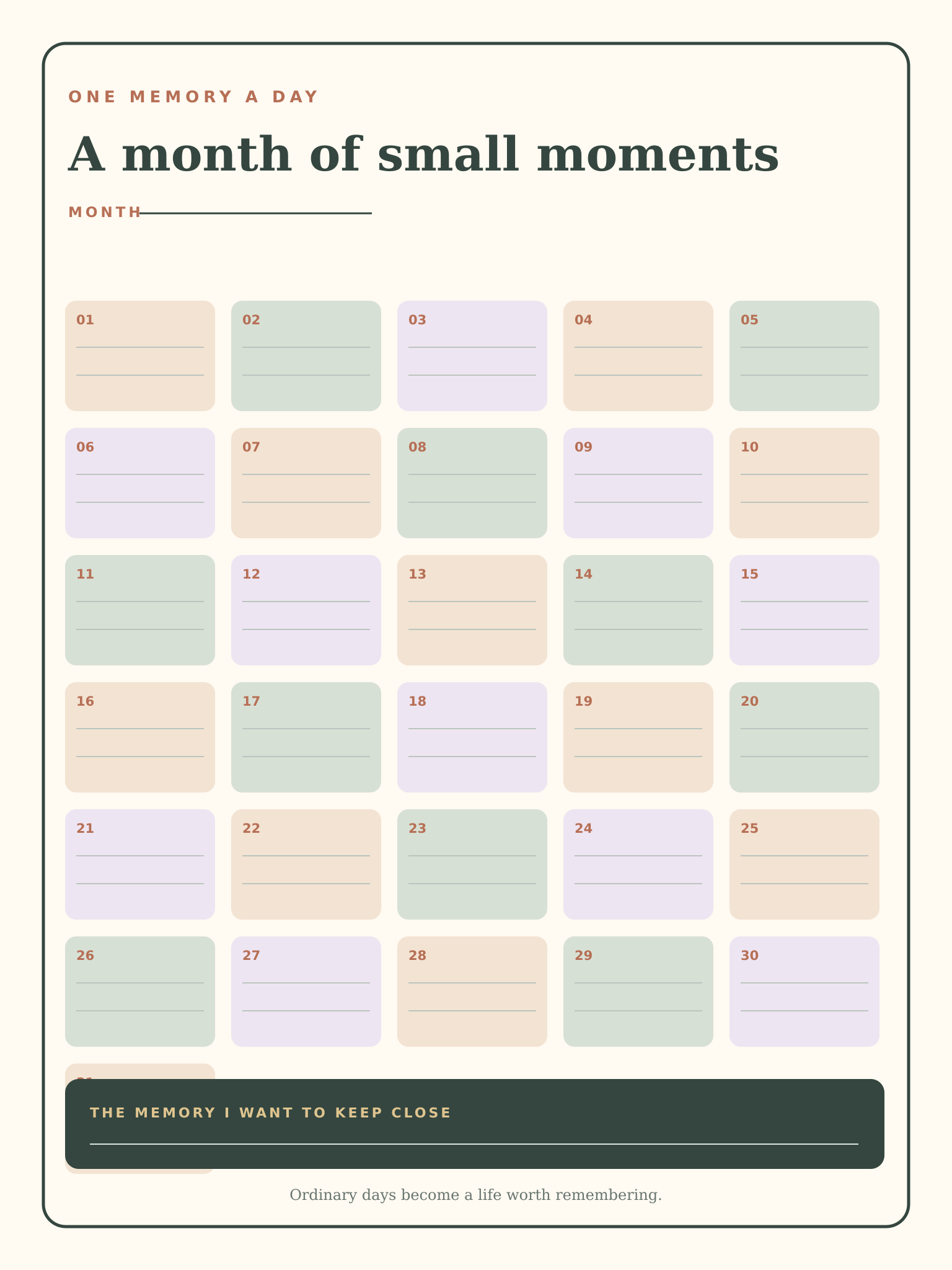 Preview of A month of small moments